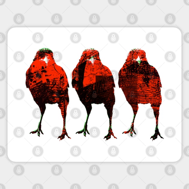 Three Red Birds Sticker by L'Appel du Vide Designs by Danielle Canonico